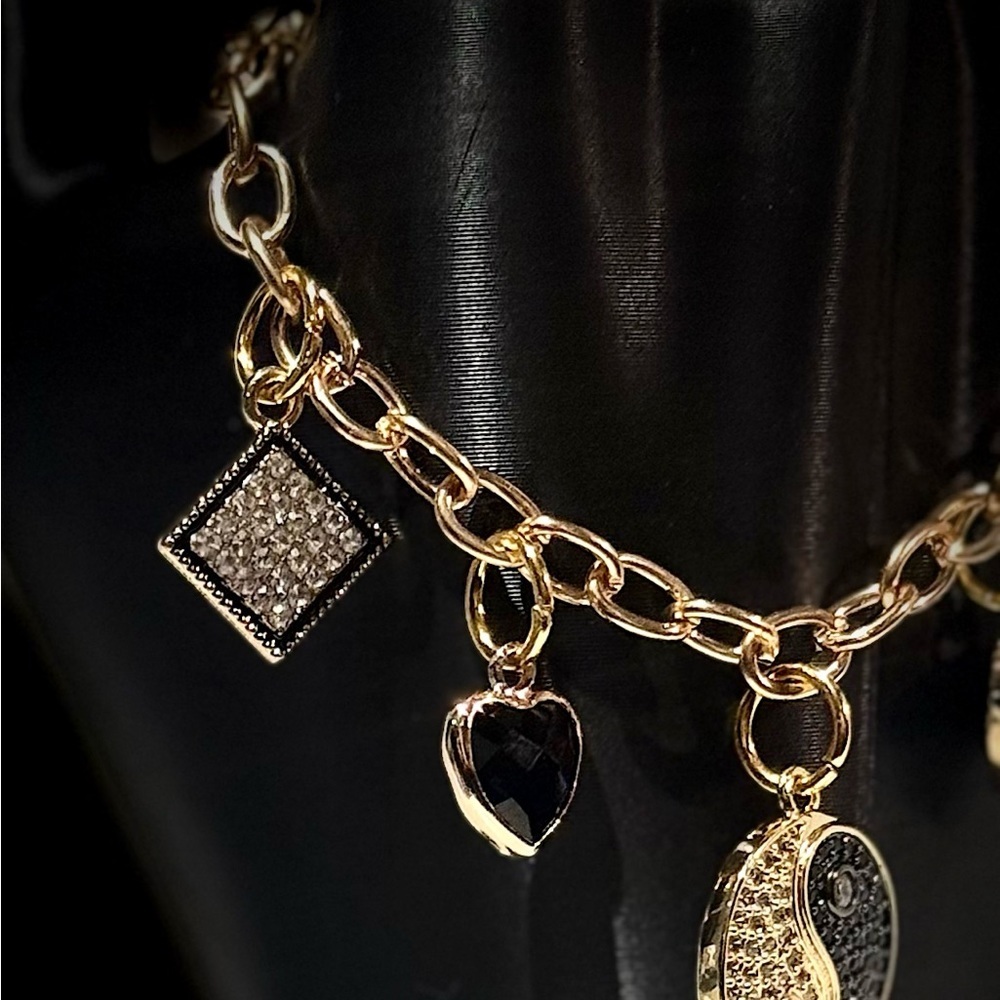 Gold and Black Charm Bracelet - Picture 3 of 6